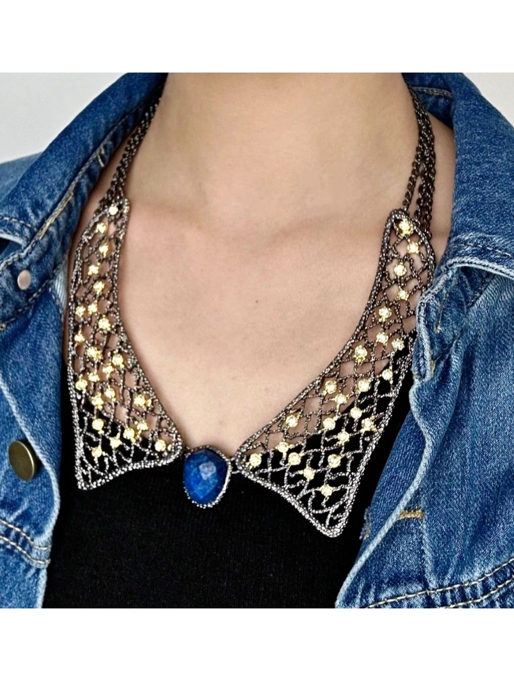Alexis Bittar Metal Mesh Peter Pan Collar Necklace